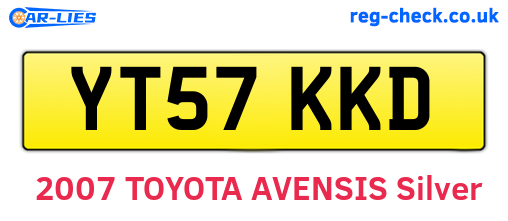 YT57KKD are the vehicle registration plates.