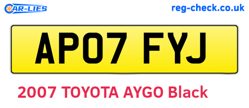 AP07FYJ are the vehicle registration plates.