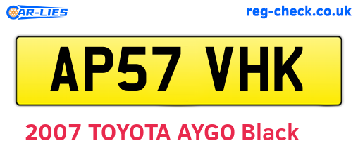 AP57VHK are the vehicle registration plates.