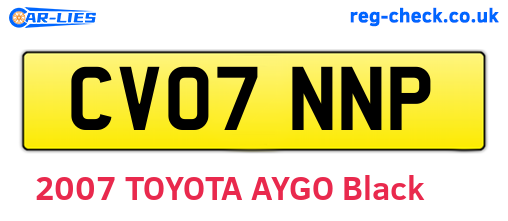 CV07NNP are the vehicle registration plates.