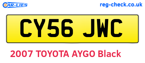 CY56JWC are the vehicle registration plates.