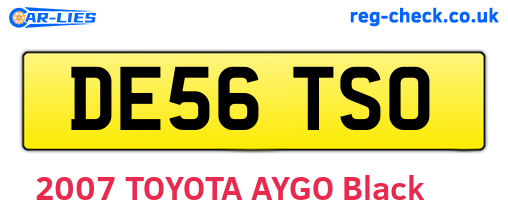 DE56TSO are the vehicle registration plates.