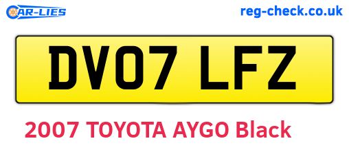 DV07LFZ are the vehicle registration plates.