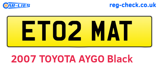 ET02MAT are the vehicle registration plates.