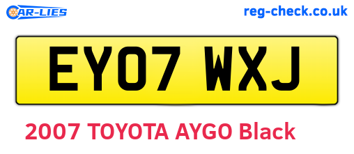 EY07WXJ are the vehicle registration plates.