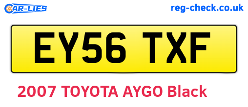 EY56TXF are the vehicle registration plates.