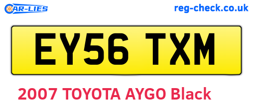 EY56TXM are the vehicle registration plates.