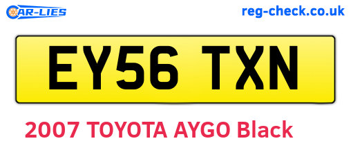EY56TXN are the vehicle registration plates.