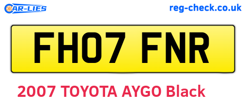FH07FNR are the vehicle registration plates.