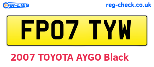 FP07TYW are the vehicle registration plates.
