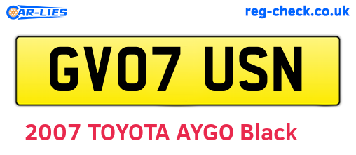 GV07USN are the vehicle registration plates.