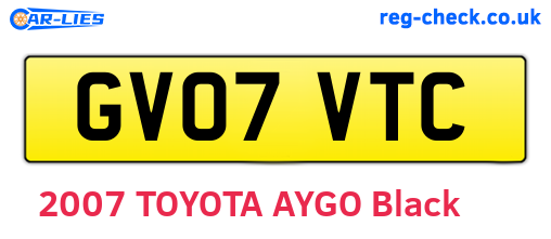 GV07VTC are the vehicle registration plates.