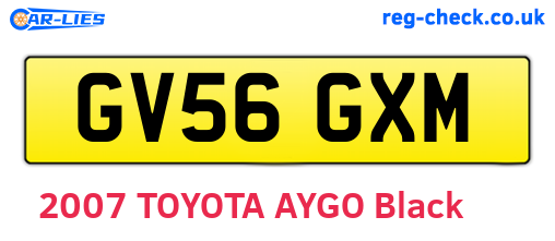 GV56GXM are the vehicle registration plates.