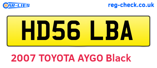 HD56LBA are the vehicle registration plates.