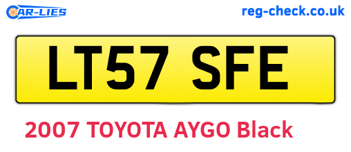 LT57SFE are the vehicle registration plates.