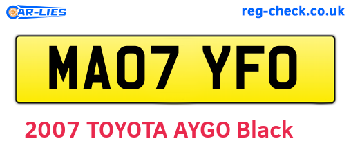 MA07YFO are the vehicle registration plates.