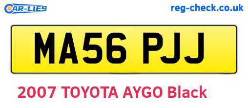 MA56PJJ are the vehicle registration plates.
