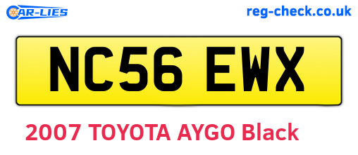 NC56EWX are the vehicle registration plates.