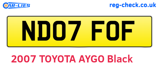 ND07FOF are the vehicle registration plates.
