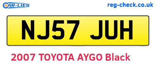 NJ57JUH are the vehicle registration plates.