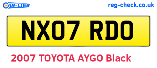 NX07RDO are the vehicle registration plates.