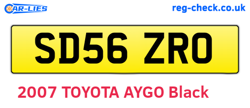SD56ZRO are the vehicle registration plates.