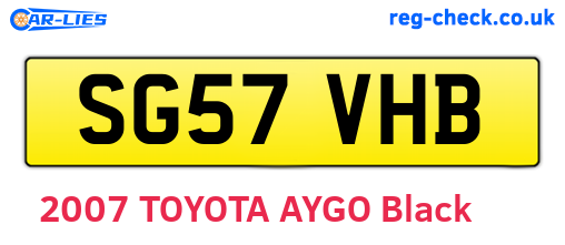 SG57VHB are the vehicle registration plates.