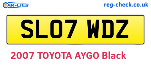 SL07WDZ are the vehicle registration plates.