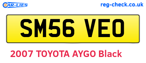 SM56VEO are the vehicle registration plates.