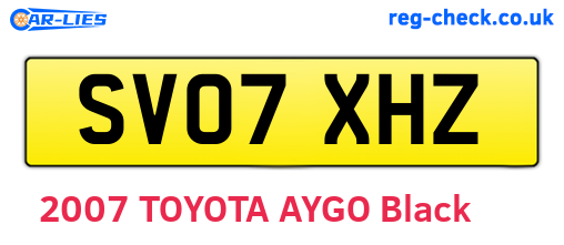SV07XHZ are the vehicle registration plates.