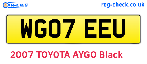 WG07EEU are the vehicle registration plates.