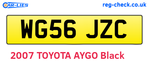 WG56JZC are the vehicle registration plates.