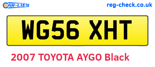 WG56XHT are the vehicle registration plates.