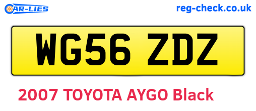 WG56ZDZ are the vehicle registration plates.