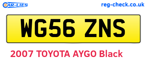 WG56ZNS are the vehicle registration plates.