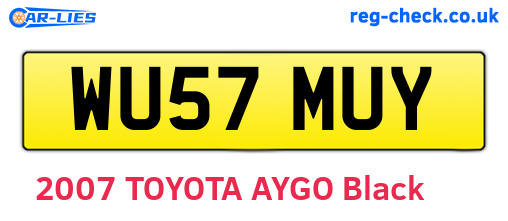 WU57MUY are the vehicle registration plates.