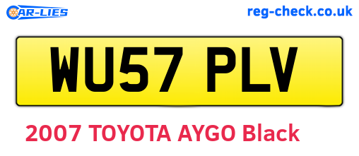 WU57PLV are the vehicle registration plates.