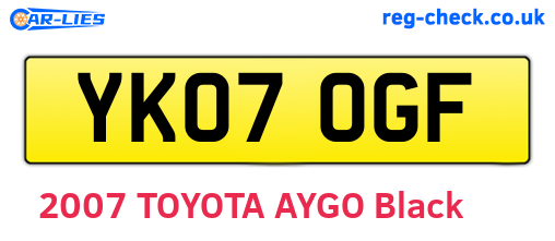 YK07OGF are the vehicle registration plates.
