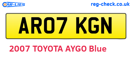 AR07KGN are the vehicle registration plates.