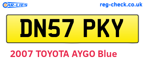 DN57PKY are the vehicle registration plates.