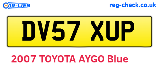 DV57XUP are the vehicle registration plates.