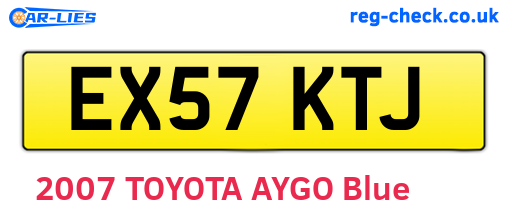 EX57KTJ are the vehicle registration plates.