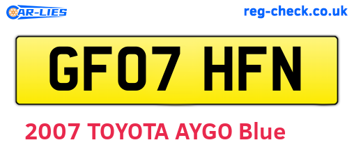 GF07HFN are the vehicle registration plates.