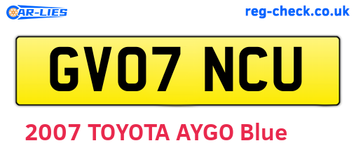 GV07NCU are the vehicle registration plates.