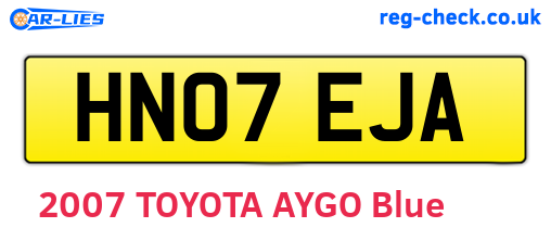 HN07EJA are the vehicle registration plates.