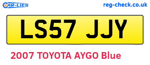 LS57JJY are the vehicle registration plates.