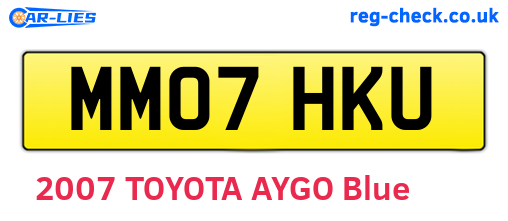 MM07HKU are the vehicle registration plates.