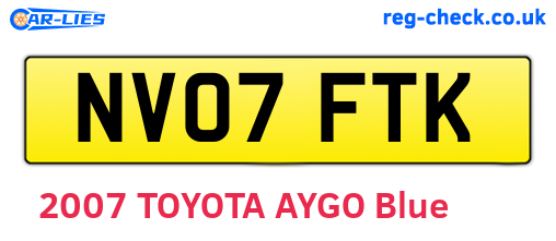 NV07FTK are the vehicle registration plates.
