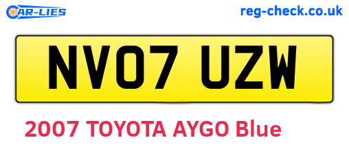 NV07UZW are the vehicle registration plates.