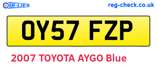 OY57FZP are the vehicle registration plates.